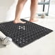 thumbnail image 4 of Tapete antideslizante para la ducha | Alfombra grande de ventosa para bañera | Cuadrados de gel de sílice | Drenaje rápido, lavable a máquina | Azul, Plata | Felpudo moderno de 21x21 en interior, 4 of 7