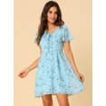 thumbnail image 2 of INSPIRE CHIC Women's Floral Lace-up Chiffon Dress, 2 of 6