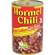 HORMEL Chili With Beans Less Sodium, 15 oz, 12 Pack