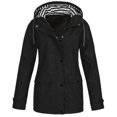 thumbnail image 3 of Imperméable pour Femmes, Manteau de Pluie Léger à Capuche avec Poche, Grande Taille, Manteau à Fermeture Éclair pour la Randonnée, le Voyage, l'Extérieur, 3 of 3