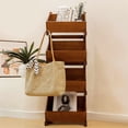 thumbnail image 2 of 3 Tiers Storage Rack, Rectangle Fruit Basket Stand, Utility Shelf Organizer Brown, 2 of 16
