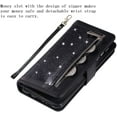 thumbnail image 5 of Wallet Case for Samsung Galaxy S7,Magnetic Handbag Zipper Pocket PU Leather Flip with 9 Card Slots and Wrist Strap Folio TPU Inner Stand Case for Samsung Galaxy S7 - Black, 5 of 14