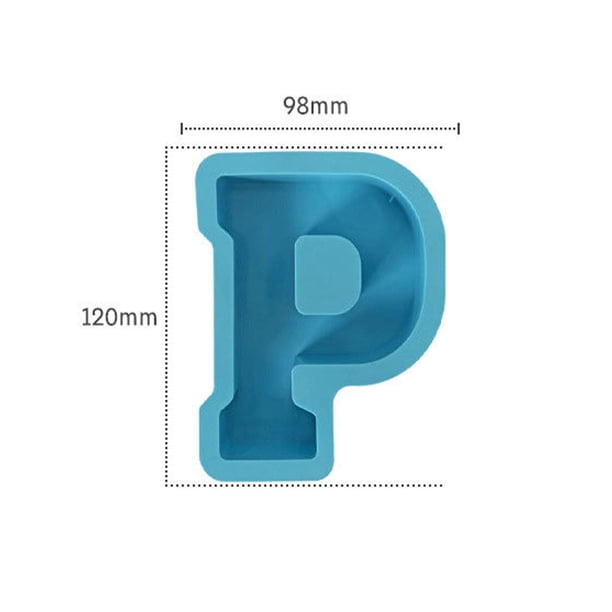 Hornada Molde de silicona azul con letras del alfabeto para repostería,velas,cera,jabón y manualidades con resina (1 pieza) Rkxzt