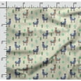 thumbnail image 2 of Soimoi Llama Alpaca Printed, Poly Canvas Fabric, Decor Sewing Fabric by The Yard 56 Inch Wide,Decorative Fabric for Curtains Tote Bags, Blue & Beige, 2 of 5