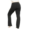 thumbnail image 4 of Stretch Is Comfort Women's Plus High Waist Cotton Bootcut Yoga Pants Black 2X, 4 of 8