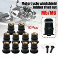 thumbnail image 5 of 30/10Pcs M5/M6 Convex Rubber Well Rivet Nuts Black For Motorcycle Windshield Kayaking ATV Automoboile Accessories, 5 of 5