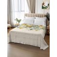 thumbnail image 3 of King Size Flat Sheet Only, Green Eucalyptus Leaves Soft Brushed Microfiber Bed Sheets, Retro Rustic Botanical Floral Hotel Quality Breathable Bedding Top Sheet, Easy Care, 90"x102", 3 of 9