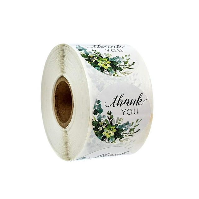 500 piezas redondas gracias pegatinas álbum de recortes sello adhesivo etiqueta calcomanías Verde Zulema gracias pegatinas