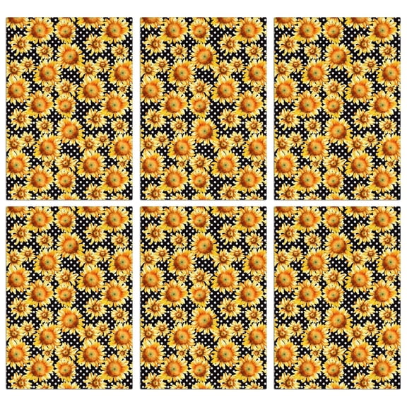 6 Pcs Funny Kitchen Towels,Black Sunflower Microfiber Dish Towels,Kitchen Tea Towels,Kitchen Towel Set (18" X 26")