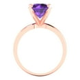 thumbnail image 4 of 3.0ct round cut purple natural amethyst 14k rose gold Bridal Wedding Engagement Promise Anniversary Ring for Women size 5.25, 4 of 7