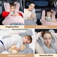 thumbnail image 6 of FLORICH Car Sleeping Travel Pillow for Adults and Children to Support Head and Body on Road Trips with Neck Pillow and Blanket, Pink, 6 of 9