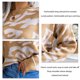 thumbnail image 5 of Suéter de punto lindo patrón gota hombro manga larga cuello redondo suéter corto para las mujeres de color caqui M, 5 of 6