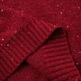 thumbnail image 4 of Cowl Neck Sweater Lightweight Sweaters Basic Knit Pullover Tops Knit Fall Winter Clothes Plus Size Holiday Sweater Lightweight Pullover Sparkly Sweaters Lightweight Pullover Loose Pullover Red XL, 4 of 9