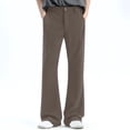 thumbnail image 1 of Pantalones de trabajo de longitud completa para hombre, de color liso, con bolsillos, informales, de pierna recta, 1 of 8