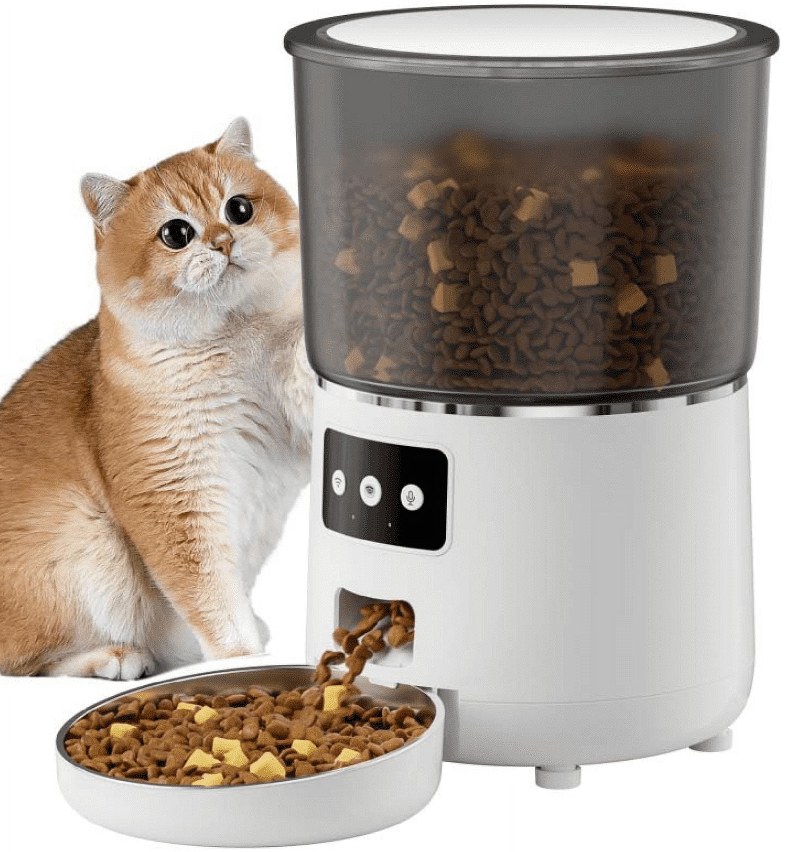 Automatic Cat Feeder 4L with 4GWiFi Timing, Cat Food Dispenser with Remote APP Control for Cats and Dogs