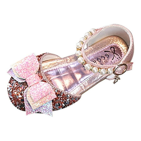 

HMOONORY Toddler Baby Casual Princess Dress Shoes Comfortable Flat Outdoor Girl Sandal Rhinestones Shining Kids Princess Shoes