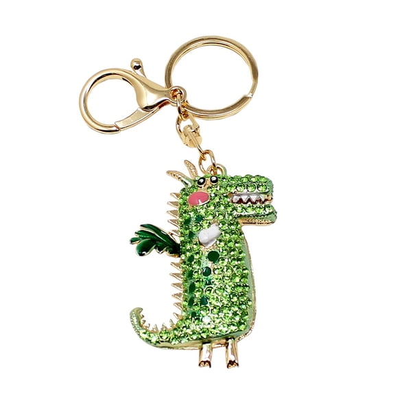 Crystal Crocodile Keychain Whimsical Green