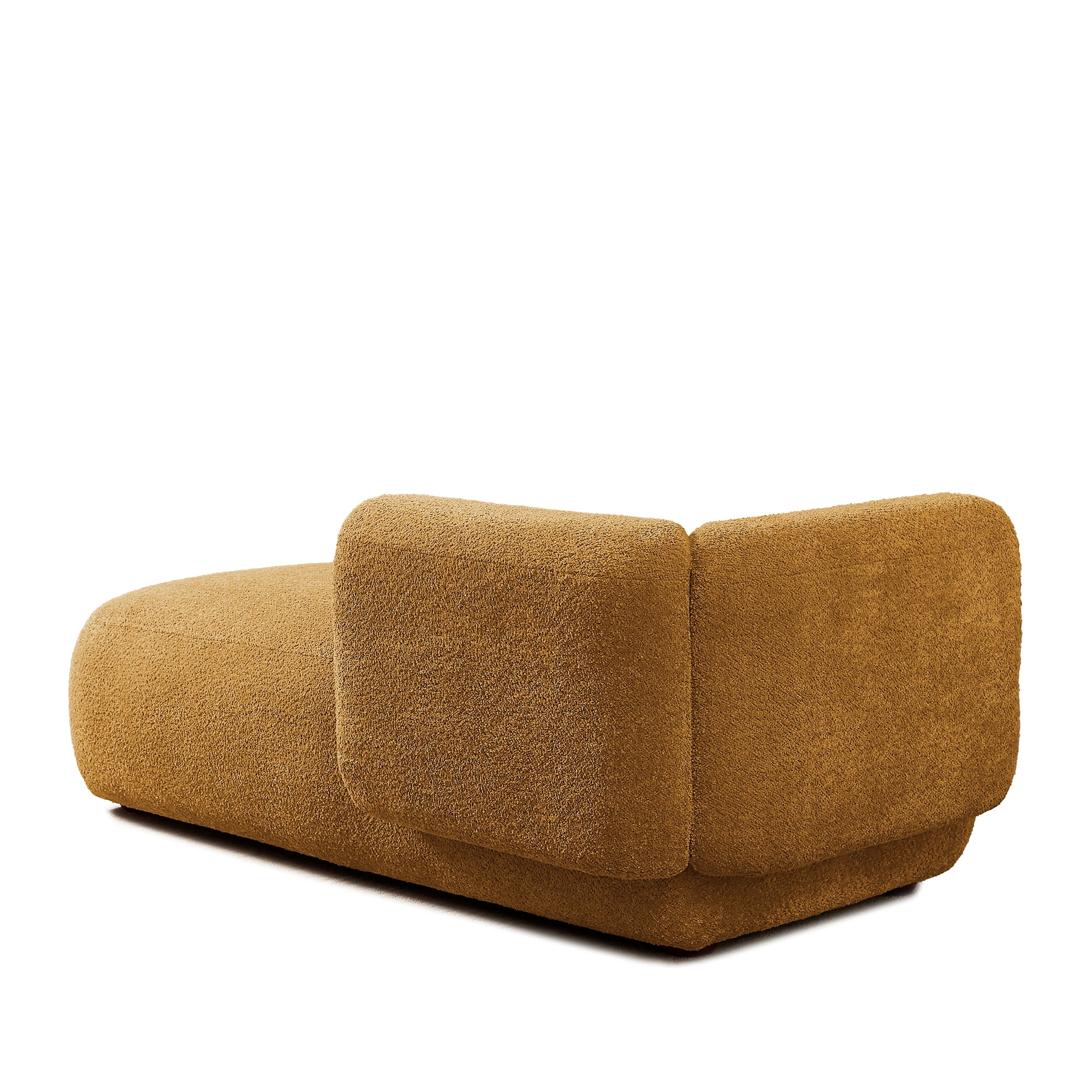 Miniyam Boucle Chaise Lounge Chair, One Arm Upholstered Chaise Sofa with Single-Sided Back and Legs for Living Room, Orange