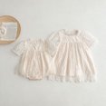 thumbnail image 3 of Trajes de hermana de verano de estilo coreano, vestido de princesa de malla con flores bordadas para niñas, mono de manga corta para bebés, ropa para niños, 3 of 6