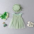 thumbnail image 4 of MANHUJI Newborn Girl Newborn Baby Summer Lace Butterfly Embroidery Print Baby Romper Short Sleeve Bodysuits for 0 To 1 Years Baby Sleepers 0-3 Months (Green,3-6 Months), 4 of 5