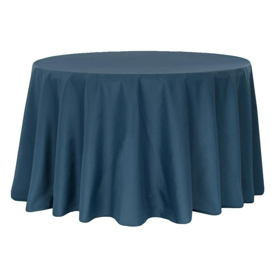 1 Pc, Economy Polyester Tablecloth 108" Round - Navy Blue For Occasional Use, One-Time Events, Or Casual Affairs