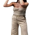 thumbnail image 2 of Femmes Torsadées devant Tricot Tube Top Sans Manches Bustier Corset Top Club Streetwear, 2 of 6