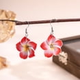 thumbnail image 5 of Lightweight Flower Dangle Earrings, Colorful Earrings, Lightweight Floral Dangle Earrings Set, 2D Acrylic Plumeria Flower Drop Earrings for Women, Colorful Tropical Jewelry Red 1Pair, 5 of 6