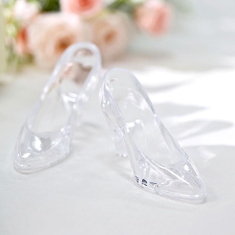 48 PC FILLABLE CINDERELLA CLEAR SLIPPERS WEDDING FAVORS QUINCEANERA PARTY FAVORS 