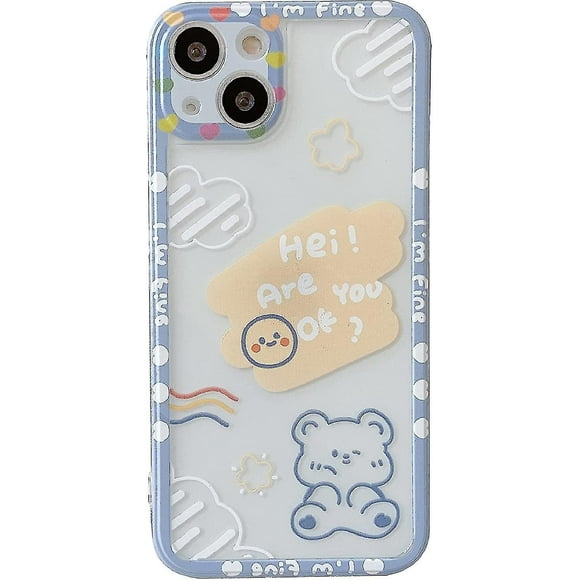 Cartoon Cute Kawaii Bear Cloud Letters Clear Soft Iphone Case (clear,iphone Xr)