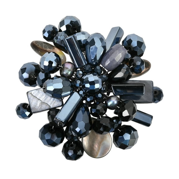 AeraVida Midnight Marigold Pearl Shell and Mix Stones Brooch Pin for Anniversary