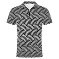 thumbnail image 4 of Bibifish Mens Polo Shirts Short Sleeve Quarter Zip Geometric Line Pattern Casual Shirts Classic Fit Tops, 4 of 4