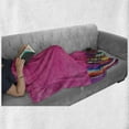 thumbnail image 6 of Mexican Soft Flannel Fleece Blanket, View of Folkloric Serape Blanket Charro and Music Instruments Cultural Elements, Cozy Plush for Indoor and Outdoor Use, 70" x 90", Fuchsia Purple, by Ambesonne, 6 of 6