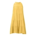 thumbnail image 6 of Women's Summer Casual Dress Ruffle Tiered Flowy Short Dress Sleeveless Loose Swing Pleated Boho Mini Sundress, 6 of 7