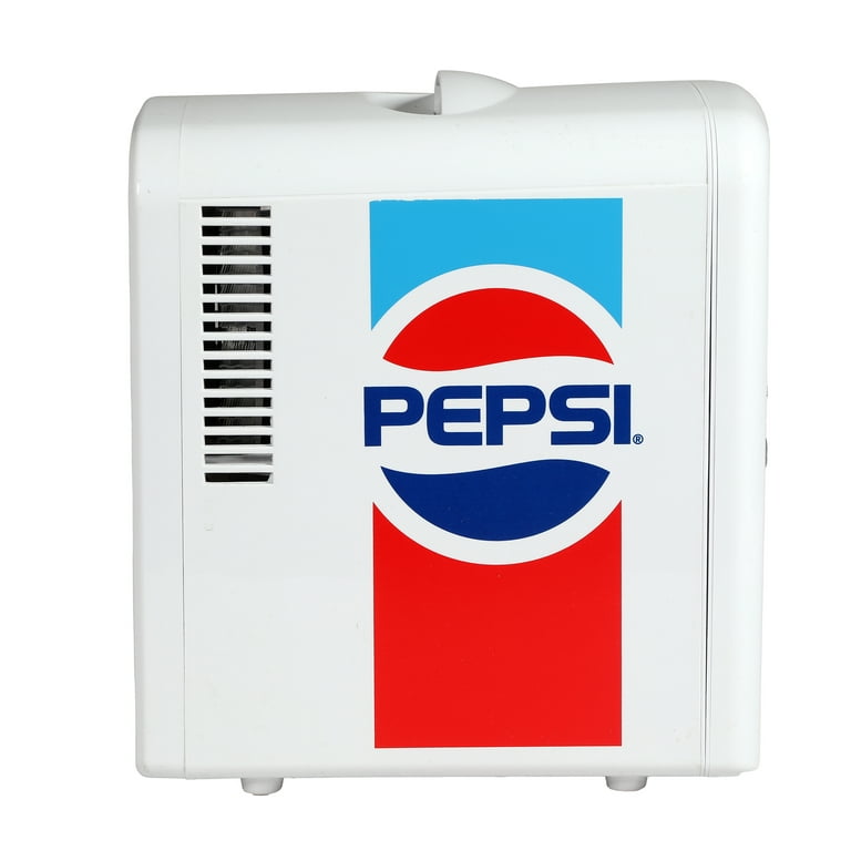 Pepsi, 6 Can Beverage Refrigerator, Car Adaptor, White, MIS138PEP