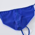 thumbnail image 3 of TANBOM Men's Nylon Thin Waistband Low Rise Thong Underwear, Blue/Black/Purple, 3-Pack, 3XL, 3 of 6