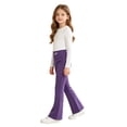 thumbnail image 4 of Tfken Child Soft Comfy Pants School Daily Wear Flare Yoga Legging Pants Girls High Waist Stretch Print Kids Breathable Clothes Size 5-6 Years Purple, 4 of 4