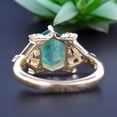 thumbnail image 4 of Hexagon Emerald Engagement Ring May Birthstone Promise Ring Diamond Bridal Wedding Jewelry Rose Gold Gift Ring, 4 of 4