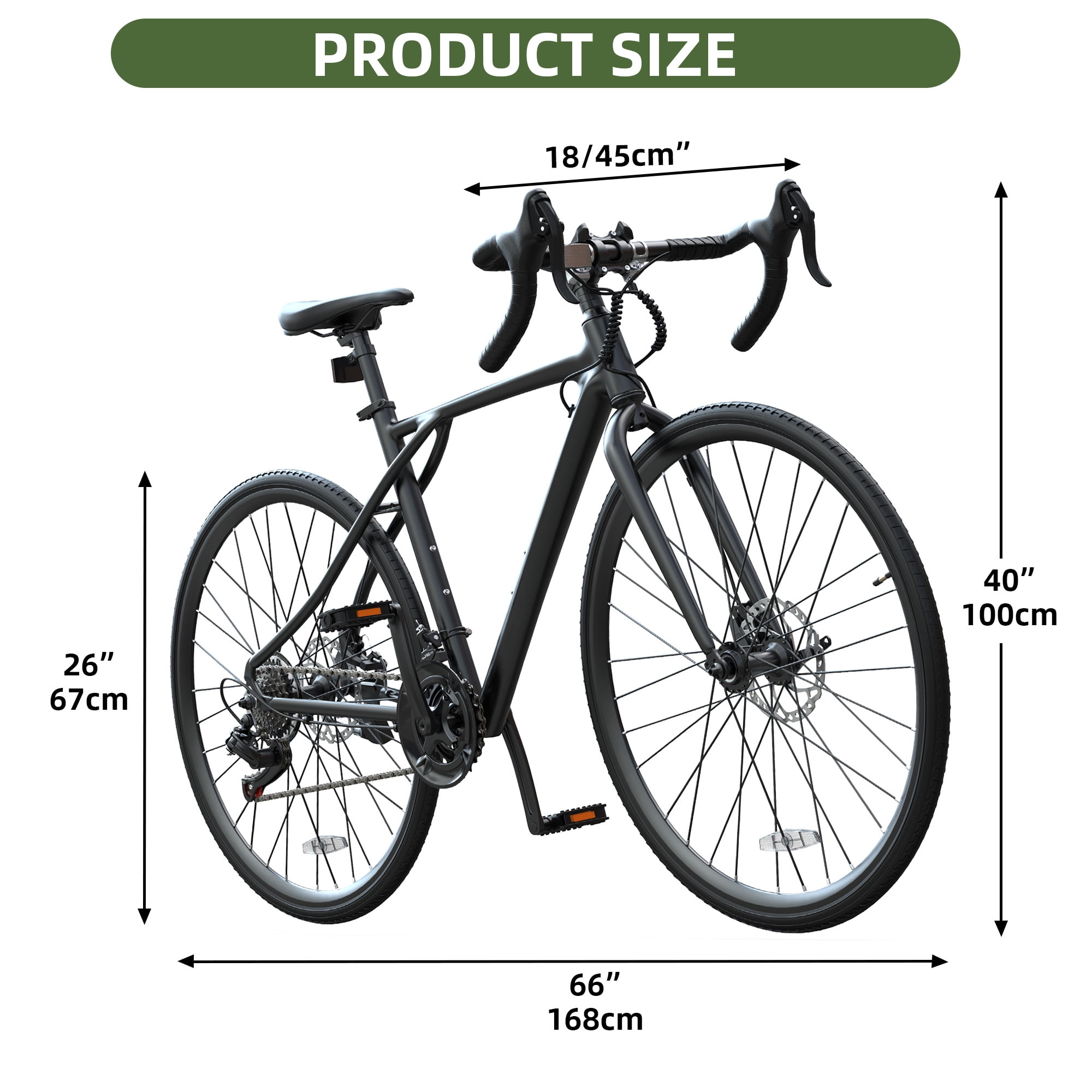 Uforic 700C Road Bike, 21-Speed Commuter Bicycle for Men & Women, 28" Aluminum Frame, Disc Brakes, Black