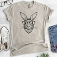 thumbnail image 2 of Hipster Rabbit Shirt, Unisex Women's Men's Shirt, Easter Shirt, Rabbit Shirt, Easter Bunny Shirt, Light Silk Gray, Small, 2 of 6