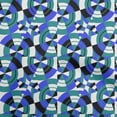 thumbnail image 1 of oneOone Tissu Polyester Spandex Vert Sarcelle Matériau de Robe Géométrique Tissu Imprimé Tissu au Mètre 56 Pouces de Large, 1 of 4