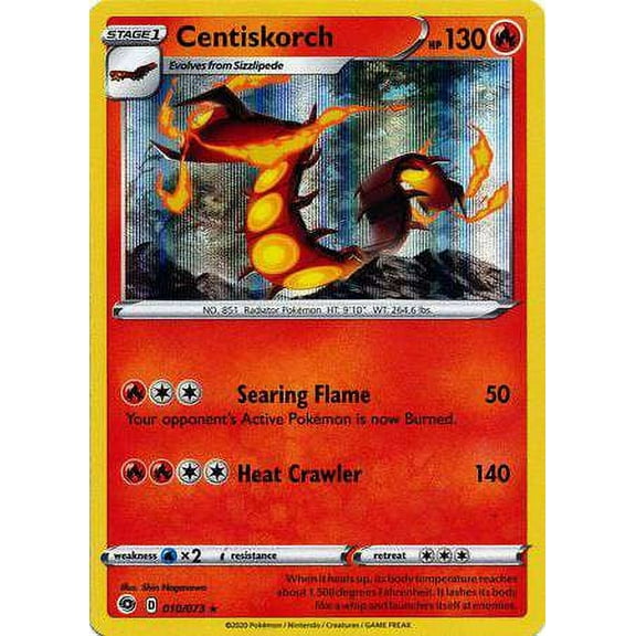 Pokemon Champion's Path Holo Rare Rare Holo Centiskorch #10