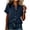 #0383-Navy, variant on Women's Shirts Short Sleeve Collared Neck Rolled Cuff Blouses Smart Casual Office Wear Tops Gift