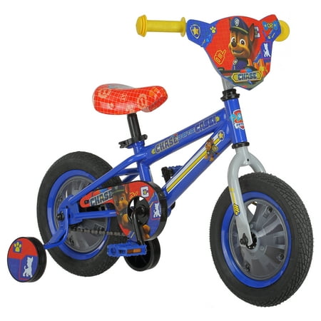 Nickelodeon Paw Patrol Chase Kids Bike, 12 inch wheel, training wheel, ages 2 - 4, blue, boys, (Best Bicycle For 3 Year Old Boy)