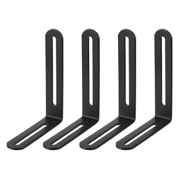 Adjustable Corner Code, 4 Pack 100x120mm - Stainless Steel 90-degree L-Shape Corner Brace, for Fixed (Black)