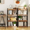 thumbnail image 4 of Costway 1 PCS 4 Tier Bookshelf Wooden Bookcase with Dual Anti-Tipping Kits Open Shelving Unit Brown, 4 of 10