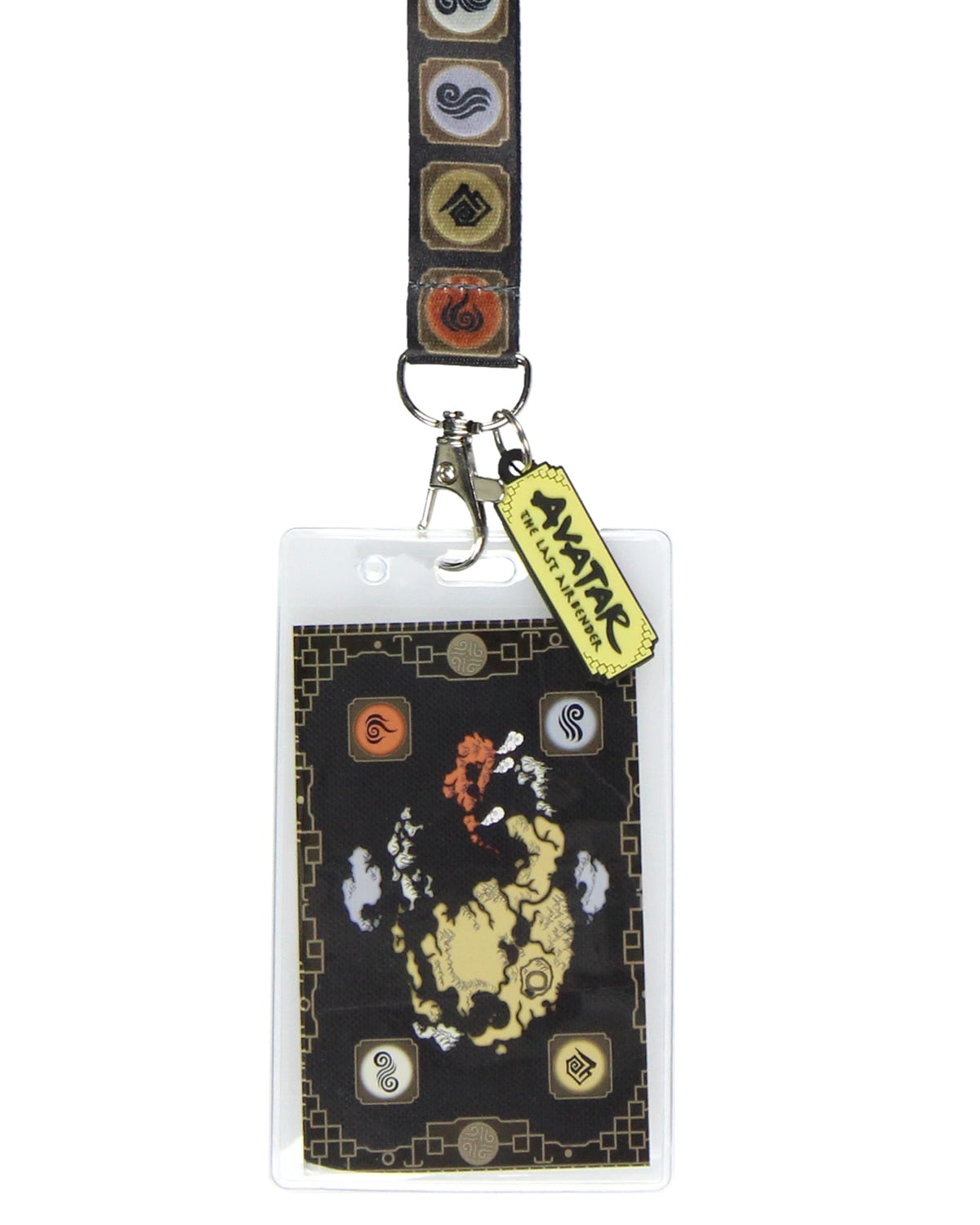 Avatar The Last Airbender Reversible Lanyard With Breakaway Clip - Features Four Nations Map & Character Print