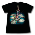 thumbnail image 5 of Gambler Skull with Cards Billiards and Whiskey Glow in the Dark T-Shirt by Rock Eagle, 5 of 8