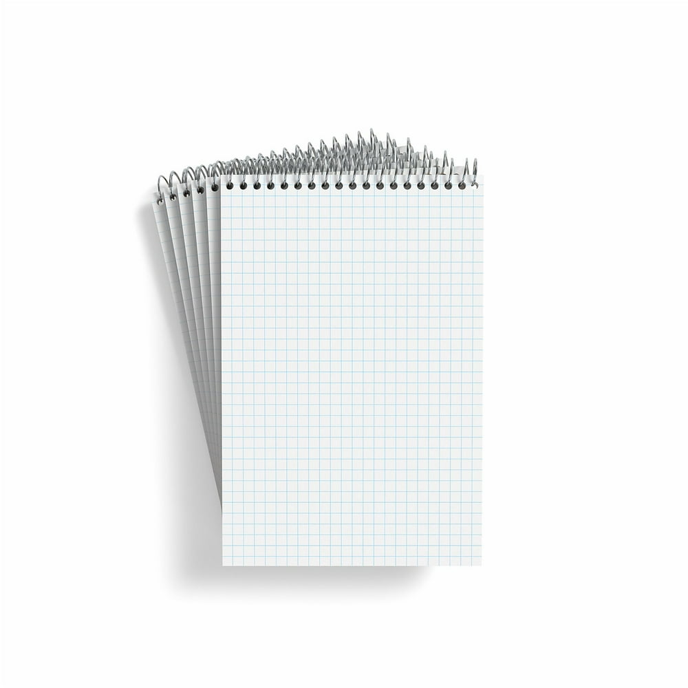 MyOfficeInnovations Steno Pad 6" x 9" Graph Ruled White 80 Sheets/Pad 6