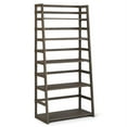 thumbnail image 1 of Simpli Home Acadian Wood 63" x 30" Transitional Ladder Shelf Bookcase in Farmhouse Gray, 1 of 10