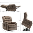 thumbnail image 7 of Julyfox Lift Velvet Recliner Chair with Dual Motor, Massage and Heat, Brown, 7 of 7